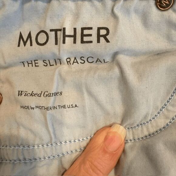 MOTHER The Slit Rascal jeans Wicked Games wash Straight Leg Ankle Slits Size 27 - Picture 7 of 16
